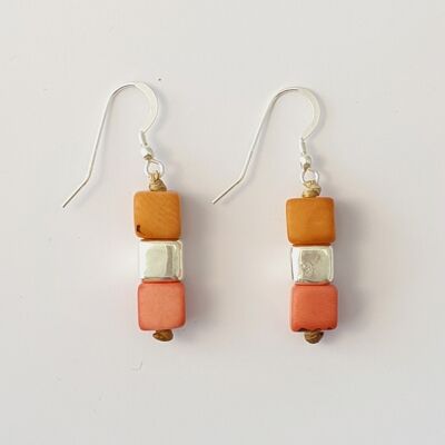 Leticia Drop Earrings - Coral Mix
