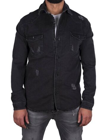 Chemise en jeans Grise Black Industry 5718 1