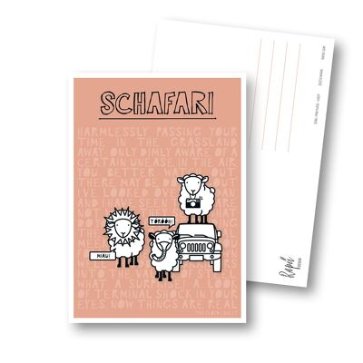 Postkarte "Schafari"