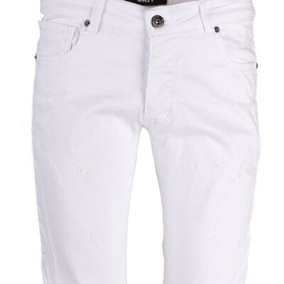 Weiße Jeansshorts Schwarze Industrie P527
