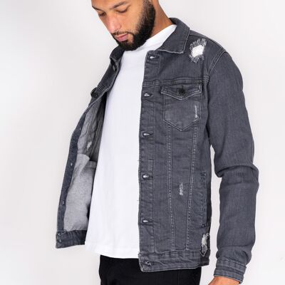 Chaquetas Denim Gris Negro Industria 6316-157