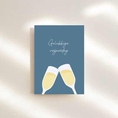 Greeting card champagne glasses