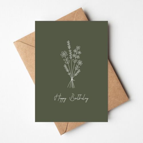 Greeting card bouquet of flowers