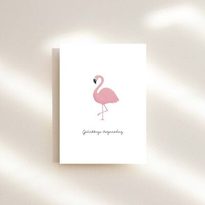 Greeting card flamingo