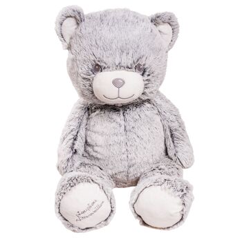 Peluche géante Ours Gaston Gris 80 CM - Made in France 1