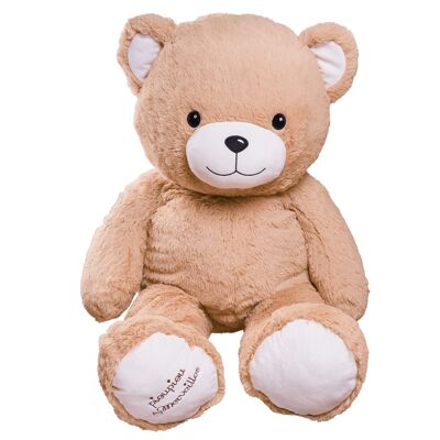 Giant soft toy Bear Gaston Beige 120 CM - Made in France