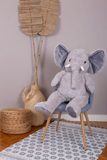 Peluche géante  Eléphant Jojo 100 CM - Made in France 5