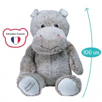 Peluche géante Hippo Léo 100 CM - Made in France 3