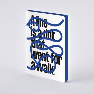 Une ligne est un point - Graphic L | Cahier A5+ | Journal pointillé | Grille de points de 3,5 mm | 256 pages numérotées | Papier premium 120g | cuir noir | produit durablement en Allemagne