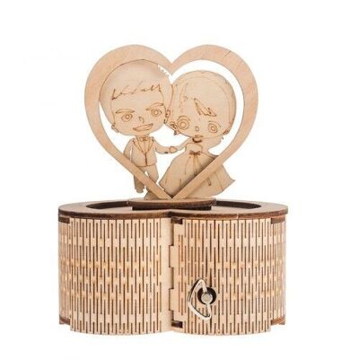 Building kit Music box Spinning Heart- Photo frame