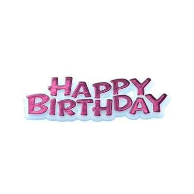 Happy Birthday Motto Cake Topper Rosa