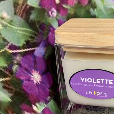 100% VEGETABLE WAX SCENTED CANDLE SOYA. 8X8 190 G PURPLE