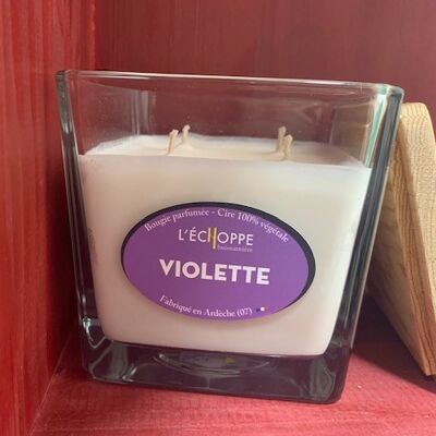 100% VEGETABLE WAX SCENTED CANDLE SOYA. 10 X 10 4 Wicks 350 G VIOLET