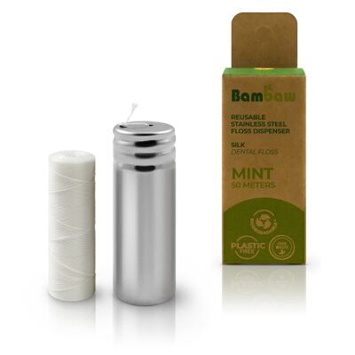 Silk Dental Floss with Dispenser - Peppermint