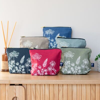 Linen MakeUp Bag Garden Design