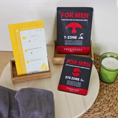 MEN'S SKINCARE KIT - includes 3 cosmetic face masks