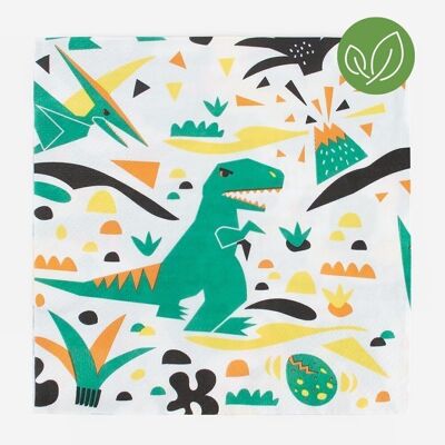 20 Serviettes en papier : dinosaure