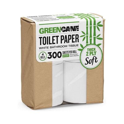 Rollo de papel higiénico de bambú de caña verde