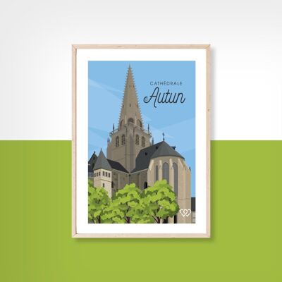 La cathédrale d'Autun - carte postale - 10x15cm
