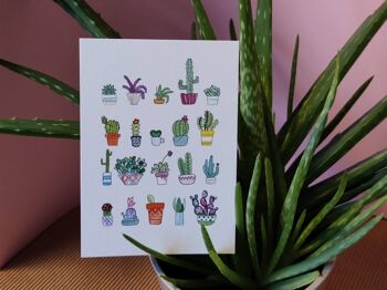 Carte postale A6, succulentes, #aquarelle 1