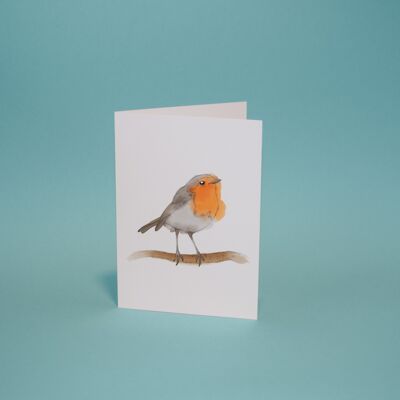 Folded card A6 with envelope, robins