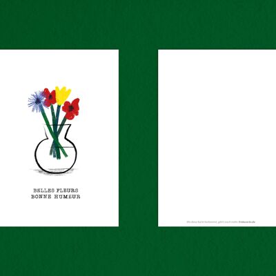 Postkarte A6 Blumenstrauß, Belles fleurs