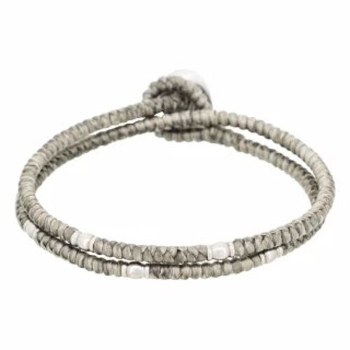 Bracelet Homme acier double tour gris "ALLOY BUTTON"