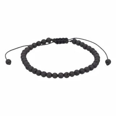 Men's bracelet adjustable black stones "ANTONIO"