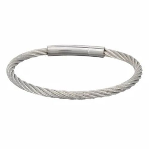 Bracelet Homme cable acier Fermoir "ZACK "