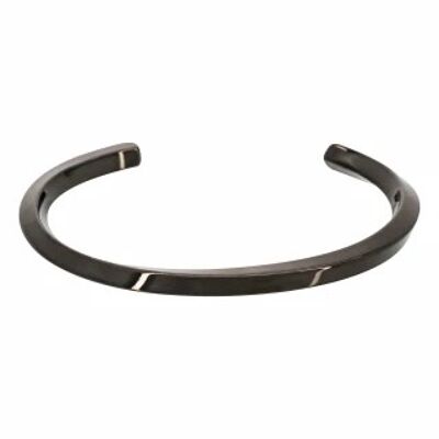 Men's Bangle Bracelet Steel color black