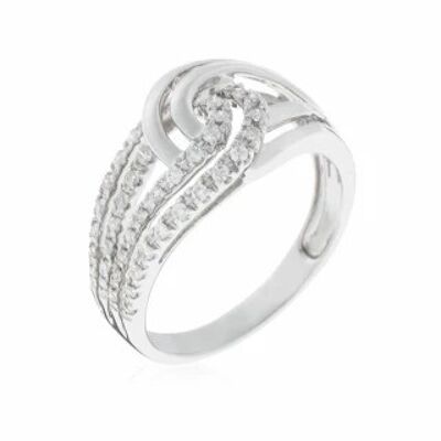 Ring "Duo of loops" White Gold and Diamonds