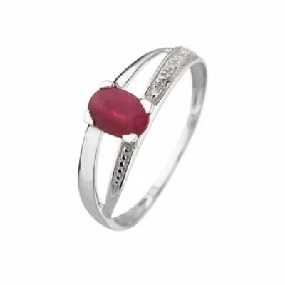 Ring "Subtle Ruby" White Gold and Diamonds