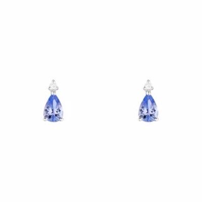 750 White Gold earrings "NIGHT BLUE DROPS" Sapphires 0.89...