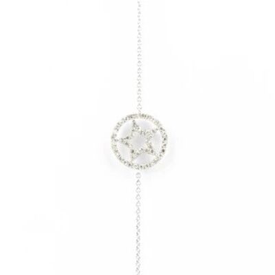 Chain Bracelet White Gold "STAR" Diamonds 0.15 carat