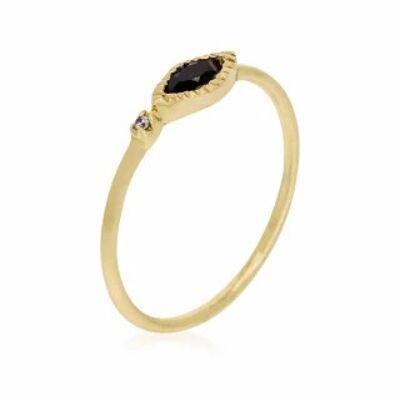 Goldener Ring "Marta" Onyx