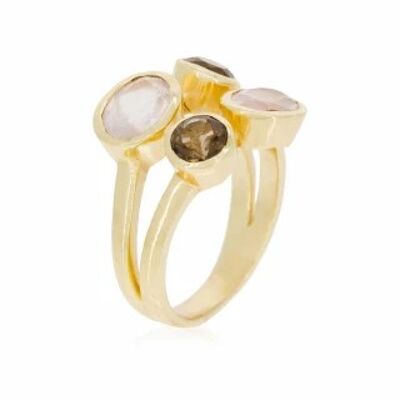 Goldener Ring "Thai" Quarz