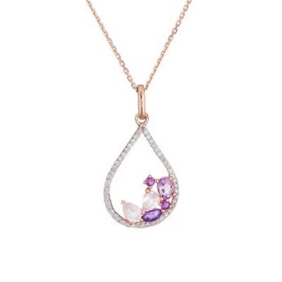 Pendant "Lilac Quartz" Rose Gold and Diamonds