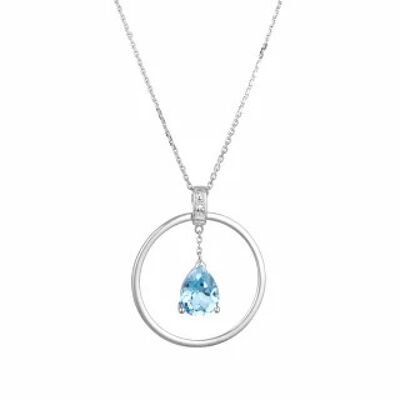 Ciondolo "Corfu Topaz" Oro Bianco e Diamanti