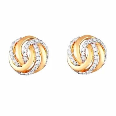 Yellow Gold Earrings and 0.16 carat Diamonds "GOLDEN EYE"