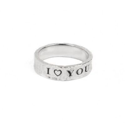 Silver ring "Hammered Love"