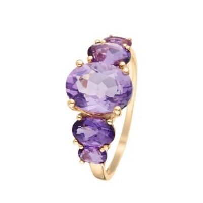 Ring "Violet Hill Amethyst" Yellow Gold and Diamonds