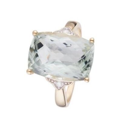Ring "Green Hill Amethyst" Yellow Gold and Diamonds