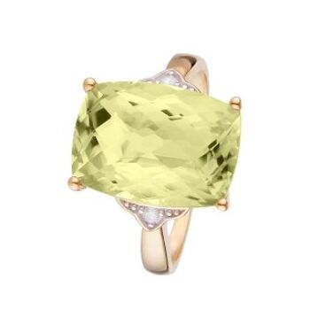 Bague "Green Hill Quartz" Or jaune et Diamants 1
