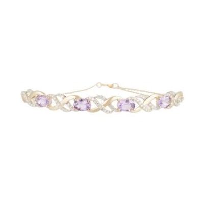 Bracelet chaine Or Jaune "Launceston" Diamants 0,42 carat et Amé...