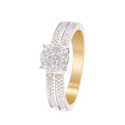 Ring "You whom I love" Yellow Gold and Diamonds