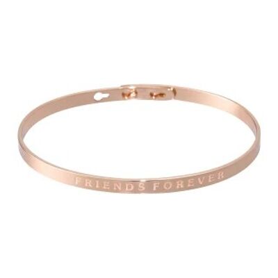 Pulsera esclava rosa "FRIENDS FOREVER" con mensaje