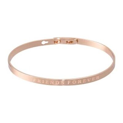 "FRIENDS FOREVER" Pink bangle bracelet with message
