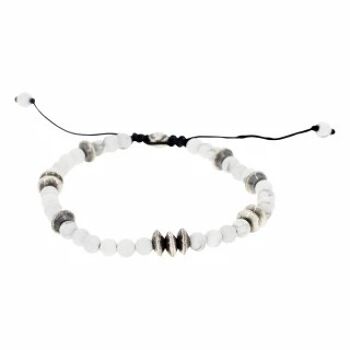 Bracelet Homme "JAKUB" avec perles d'Howlite et Argent 925 1