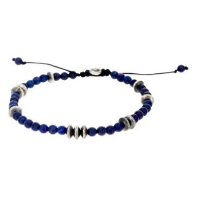 Bracciale da Uomo "TIAGO" con Perle di Lapis e Argento 925