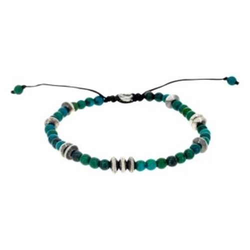 Bracelet Homme "HUGO" avec perles de Bali turquoise et Argent 92...